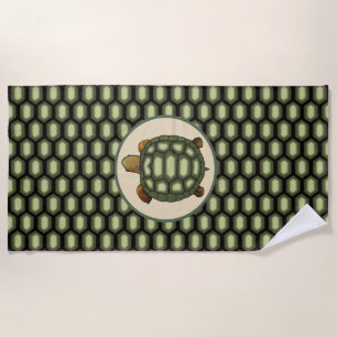 Big Turtle and Tortoise Shell  Beach Towel