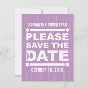 Big Type Bat Mitzvah Save the Date in Purple