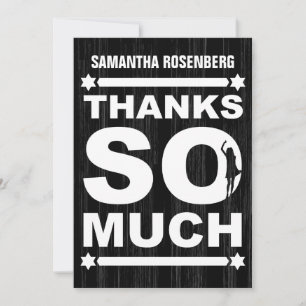Big Type Bat Mitzvah Thank You Card in Black