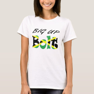 Big Up Bolt Jamaican Flag T-shirt