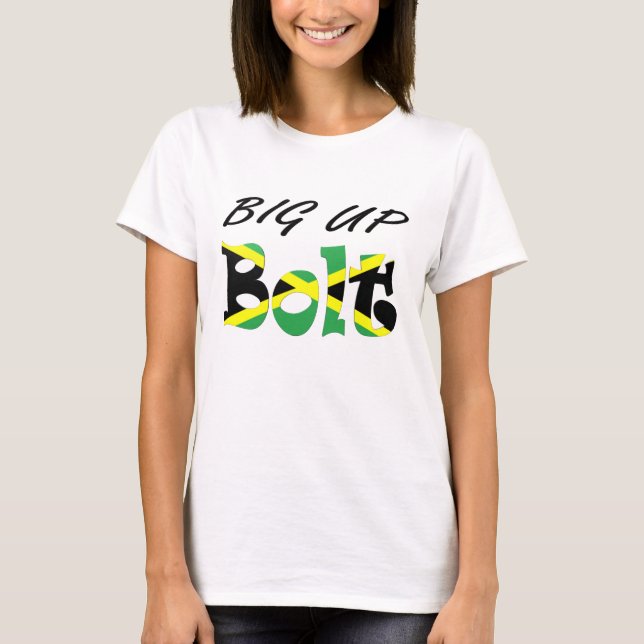 Big Up Bolt Jamaican Flag T-shirt (Front)