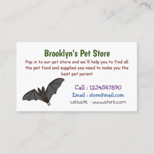 Big vampire bat cartoon illustration business card