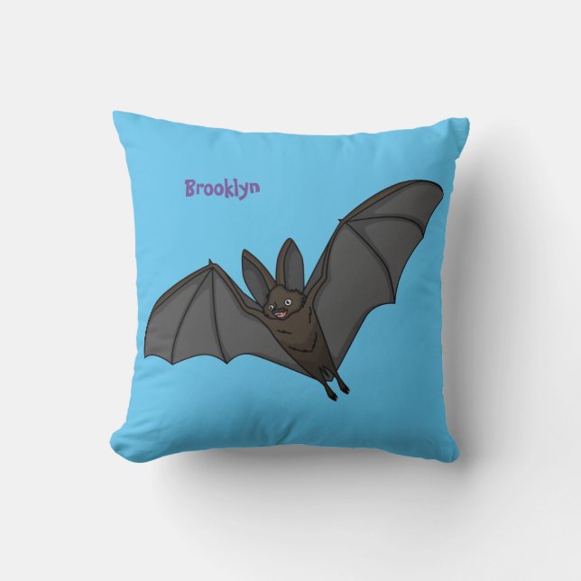 Big vampire bat cartoon illustration  cushion (Front)