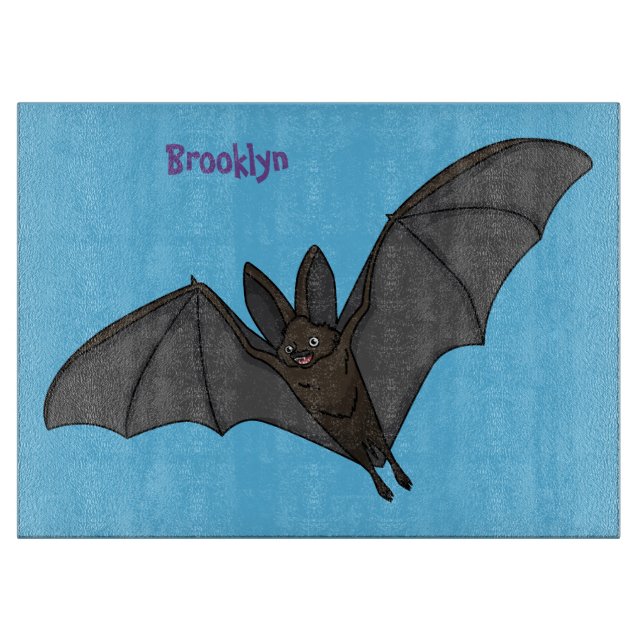 Big vampire bat cartoon illustration cutting board (Front)