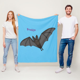 Big vampire bat cartoon illustration fleece blanket
