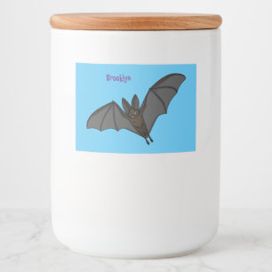 Big vampire bat cartoon illustration food label