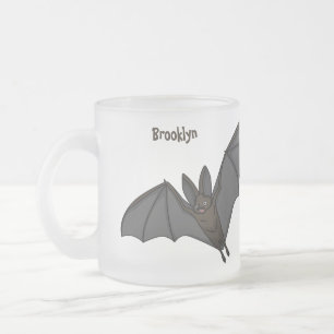 Big vampire bat cartoon illustration frosted glass coffee mug