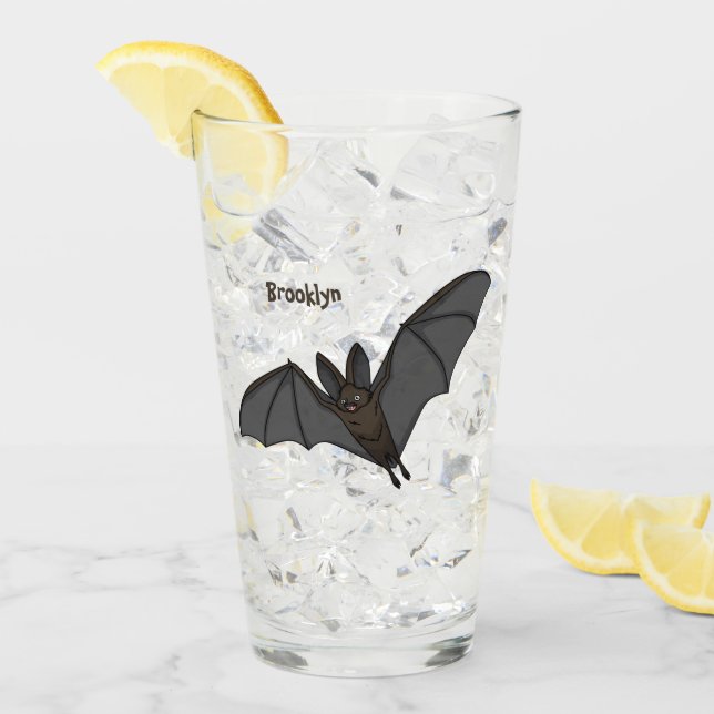 Big vampire bat cartoon illustration glass (Front Ice)