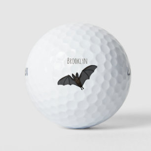 Big vampire bat cartoon illustration  golf balls