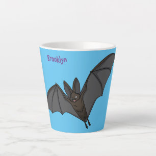 Big vampire bat cartoon illustration latte mug