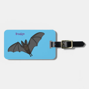 Big vampire bat cartoon illustration luggage tag