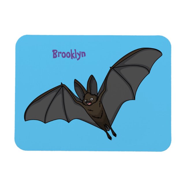 Big vampire bat cartoon illustration magnet (Horizontal)