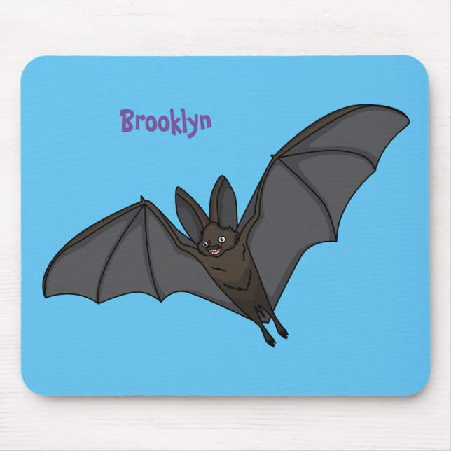 Big vampire bat cartoon illustration mouse mat (Front)