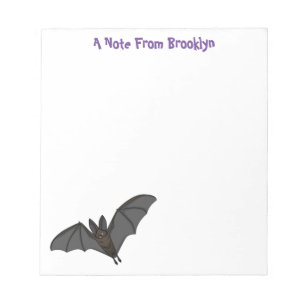 Big vampire bat cartoon illustration notepad
