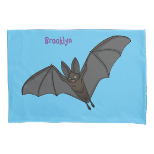 Big vampire bat cartoon illustration pillowcase