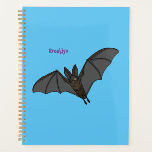 Big vampire bat cartoon illustration  planner