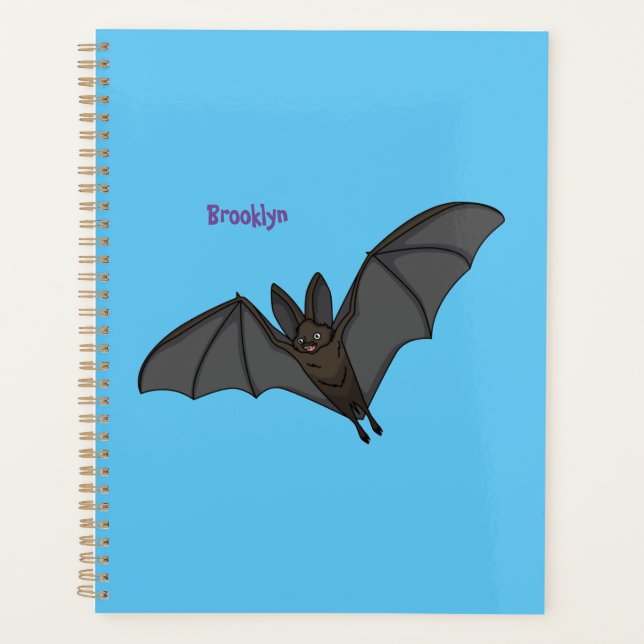 Big vampire bat cartoon illustration  planner (Front)