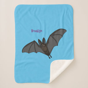 Big vampire bat cartoon illustration  sherpa blanket