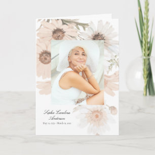 Big Vintage Daisies Celebration of Life Program Programme