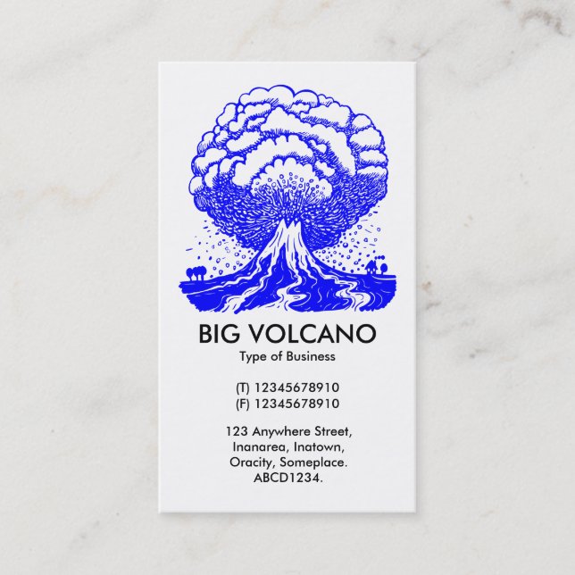 Big Volcano - Blue Business Card (Front)