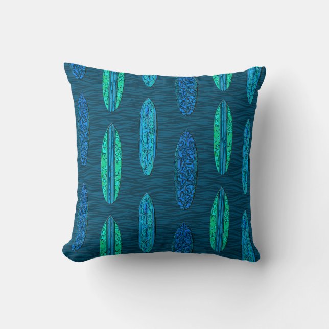 Big Wave Hawaiian Surfboards Cushion (Front)