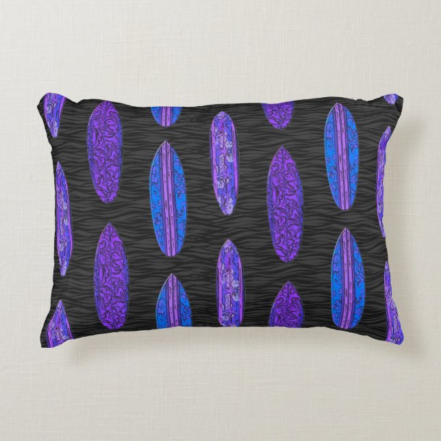 Big Wave Hawaiian Surfboards Decorative Cushion (Front)