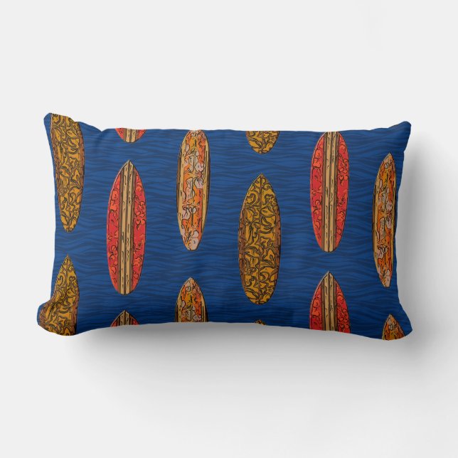 Big Wave Hawaiian Surfboards Lumbar Cushion (Front)