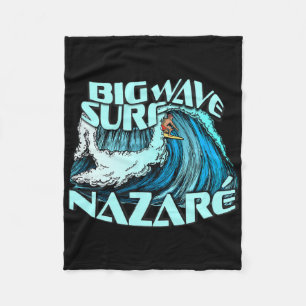 Big Wave Surfer 100 Foot Wave Surf Nazare Portugal Fleece Blanket