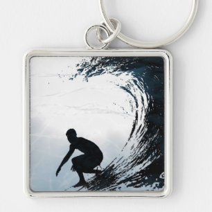 Big Wave Surfer Key Ring