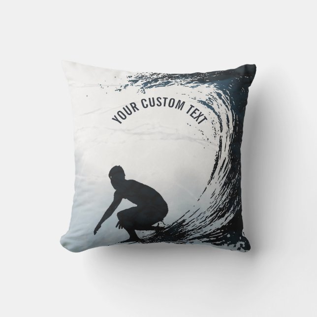 Big Wave Surfer Personalised Gift Outdoor Cushion (Front)