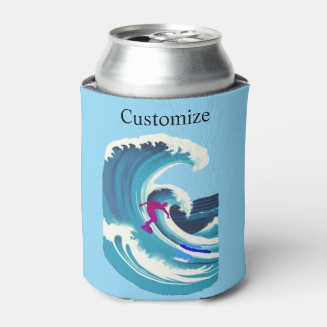 Big Wave Surfer Thunder_Cove Can Cooler (Can Front)