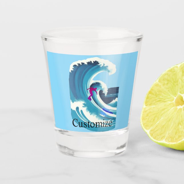 Big Wave Surfer Thunder_Cove Shot Glass (Front)