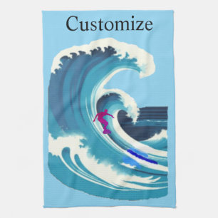 Big Wave Surfer Thunder_Cove Tea Towel