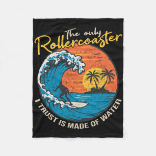 Big Wave Surfing Graphic Ocean Design For Surfer M Fleece Blanket