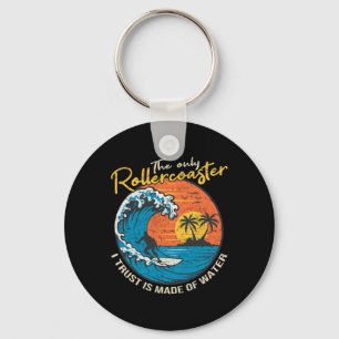 Big Wave Surfing Graphic Ocean Design For Surfer M Key Ring