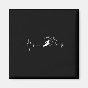 Big Wave Surfing Heartbeat - Surfers Beach Lover S Magnet