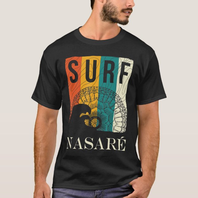 BIG WAVE SURFING NAZARE PORTUGAL T-Shirt (Front)