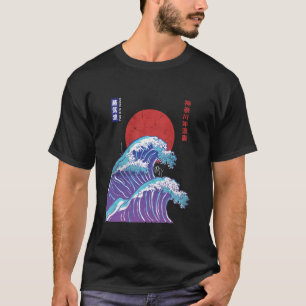 Big Wave Vaporwave Aesthetic 80s Anime Fashion Str T-Shirt