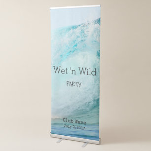 Big wave water party invitation retractable banner