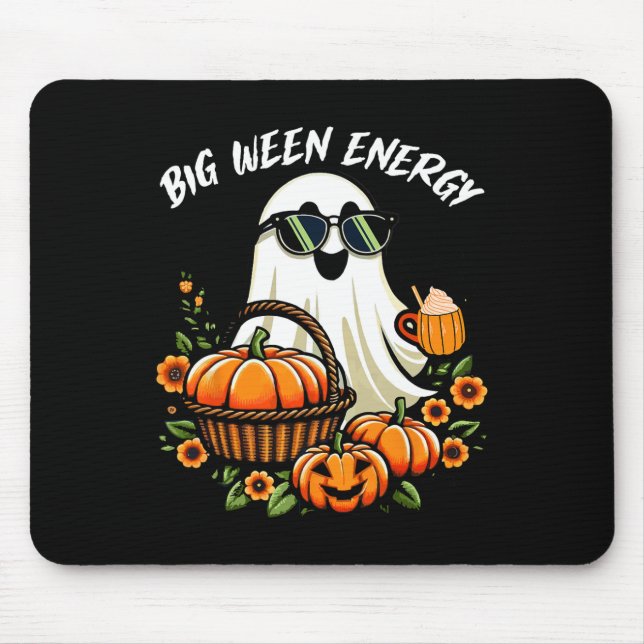 Big Ween Energy Funny Ghost Drink Pumpkin Spice La Mouse Mat (Front)