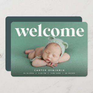 Big Welcome   Photo Birth Announcement