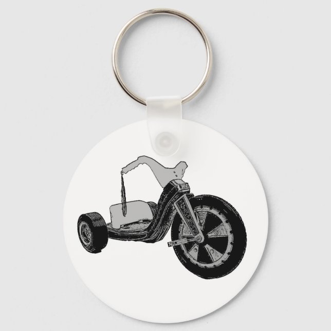 Big Wheel Black & White Key Ring (Front)