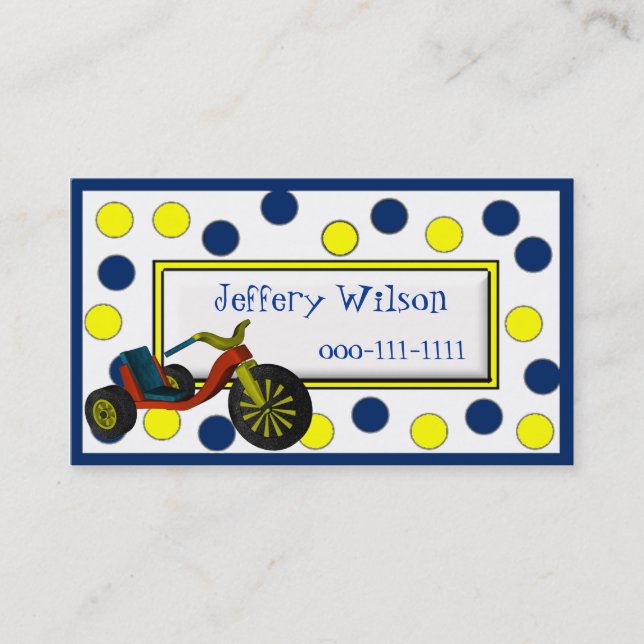 Big Wheel Childrens Calling Card (Front)