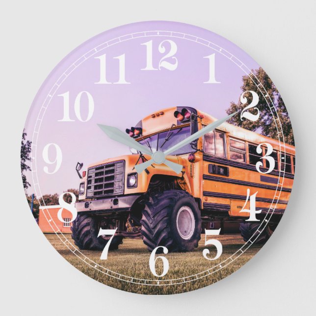 Big Wheel School Bus Large Clock (Front)