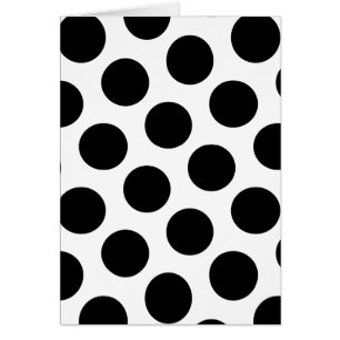 Big White and Black Polka Dots Greeting Card