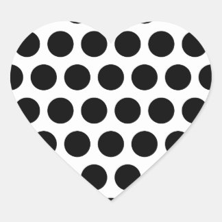 Big White and Black Polka Dots Heart Sticker