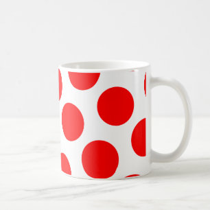 Big White and Red Polka Dots Coffee Mug