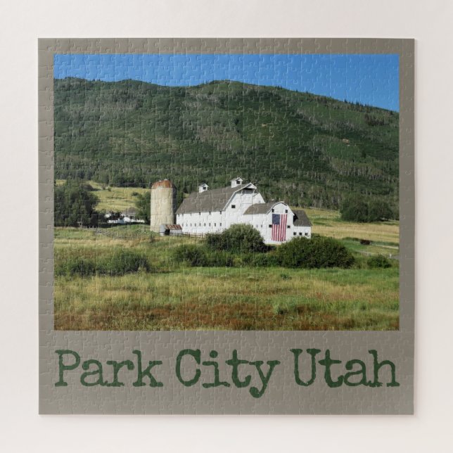 Big White Barn Park City Utah Scenic Puzzle (Vertical)