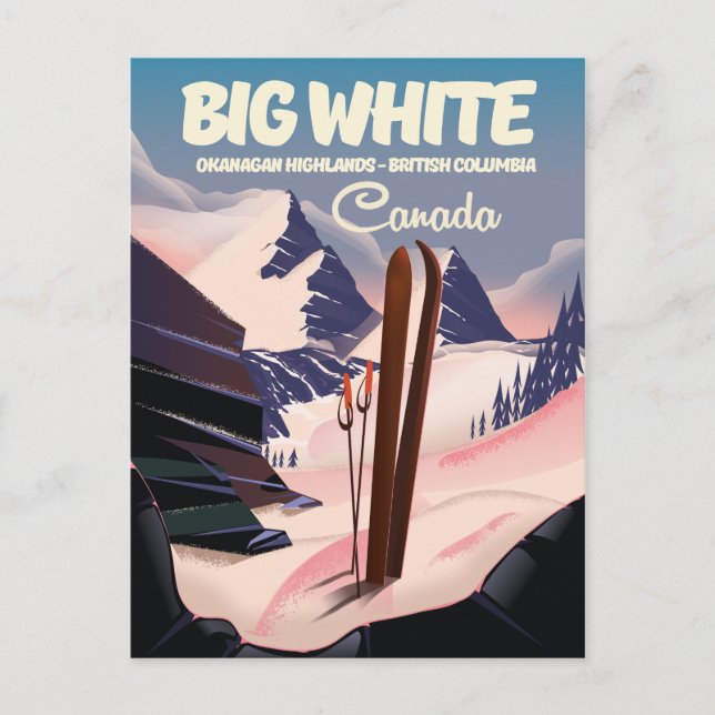 Big White British Columbia Canada ski. Postcard (Front)