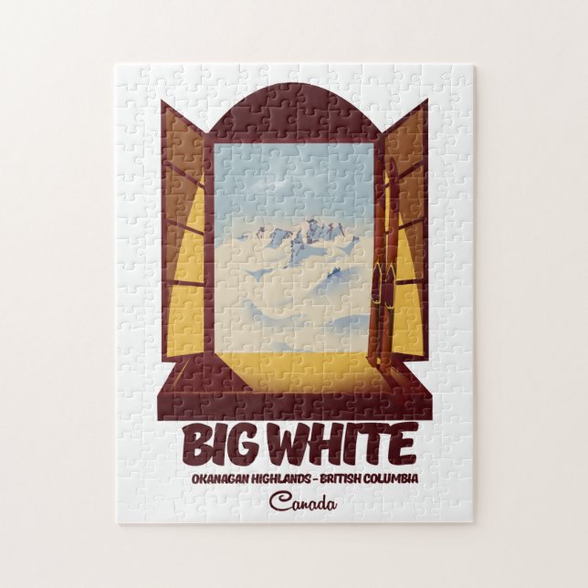 Big White British Columbia Canada ski poster Jigsaw Puzzle (Vertical)